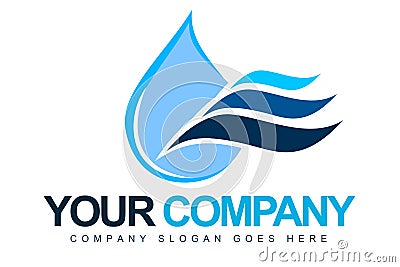 Water Drop Logo Cartoon Illustration