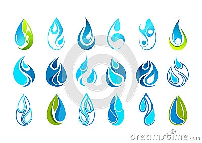 Water drop logo design Vector Illustration