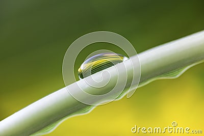 Water Drop with multi-colored Reflection Stock Photo