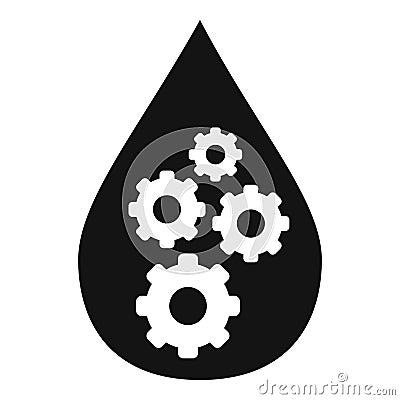 Water drop nanotechnology icon, simple style Vector Illustration