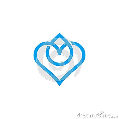 water drop pure water love heart logo vector Vector Illustration