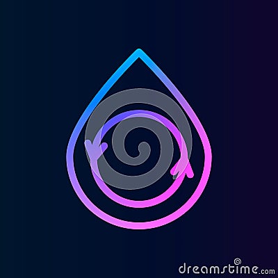 Water, drop, revers nolan icon. Simple thin line, outline vector of watericons for ui and ux, website or mobile application Stock Photo