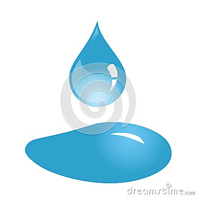 Water drop and spill isolated, Vector Illustration