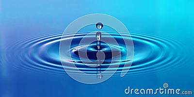 Water drop splash. blue color Stock Photo