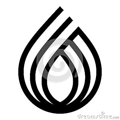 Water drop symbol, black sign for logo Vector Illustration
