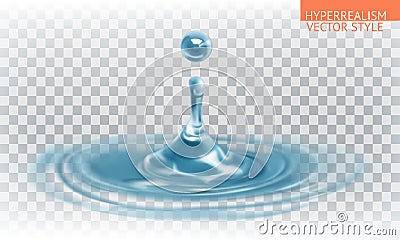 Water drop with transparency, vector Vector Illustration