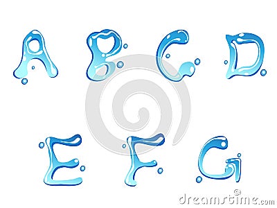 Water drop type font Vector Illustration