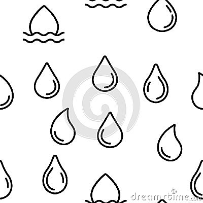 Water Drop Vector Seamless Pattern Vector Illustration