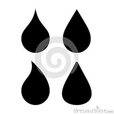 Water drop vector silhouette icon Vector Illustration