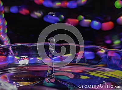 Water droplet freeze time Stock Photo