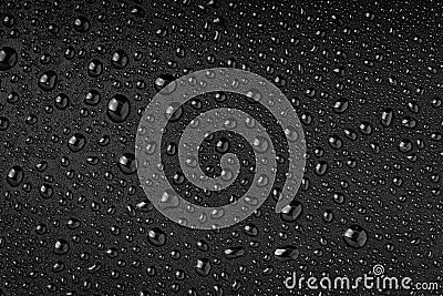 Water droplets on black background Stock Photo