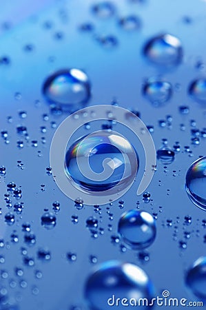 Water droplets on glass. Raindrops. Stock Photo