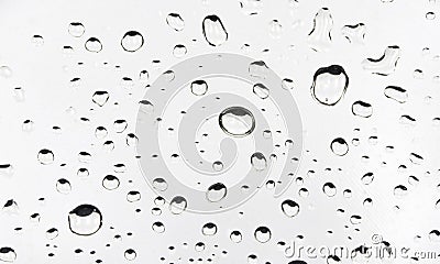 Water Droplets on a metal Surface Stock Photo