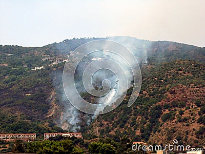 Water dropped on wildfire Editorial Stock Photo