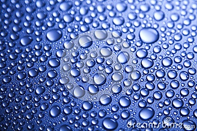 Water drops background, fresh blue theme Stock Photo