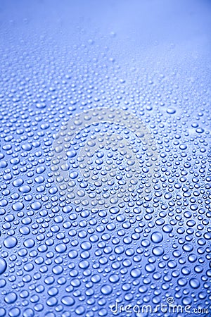 Water drops background, fresh blue theme Stock Photo