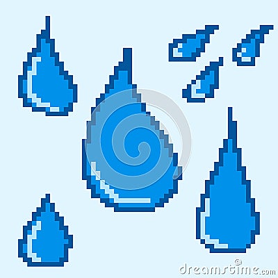 water drops of blue color for the design Vector Illustration