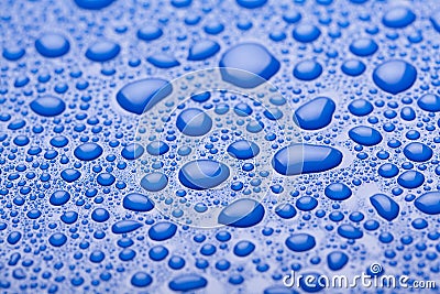 Water drops blue Stock Photo
