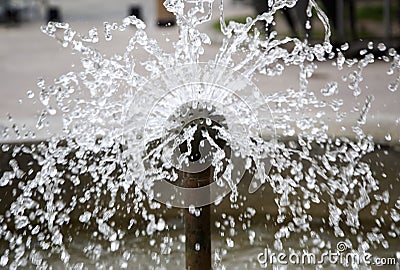 Drops water fountain Stock Photo