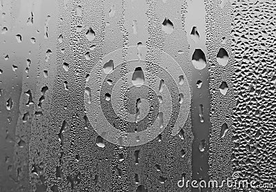 Water drops on the glass. Raindrops on the window. Close-up. Rainy day Stock Photo