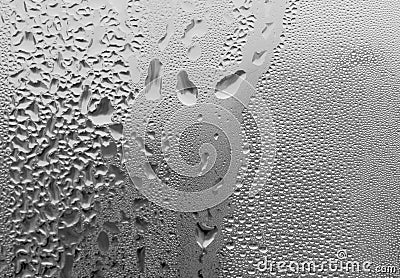 Water drops on the glass. Raindrops on the window. Close-up. Rainy day Stock Photo