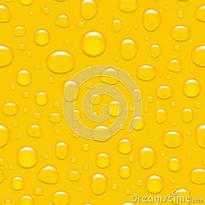 Water drops on glass. Like a beer. Seamless background. Vector Illustration