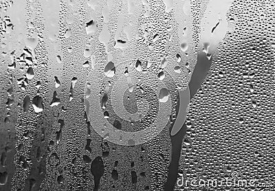 Water drops on the glass. Raindrops on the window. Close-up. Rainy day Stock Photo