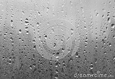 Water drops on the glass. Raindrops on the window. Close-up. Rainy day Stock Photo