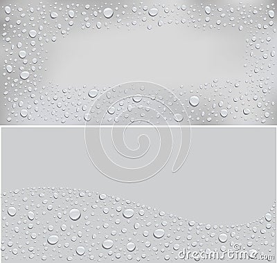 Water drops on grey background and place for your text Vector Illustration