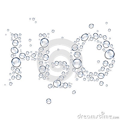 Water drops H2O shaped - vector Vector Illustration