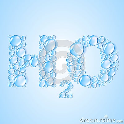 Water drops H2O shaped - vector background Vector Illustration