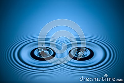 Water Drops Ripples Stock Photo