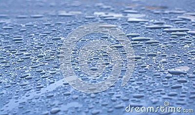 Water drops on the roof of a car Stock Photo