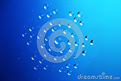 Water Drops in Snowflake shape / Christmas and Winter backgroun Stock Photo