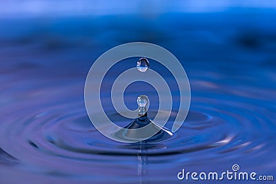 Water drops and water ripples Stock Photo