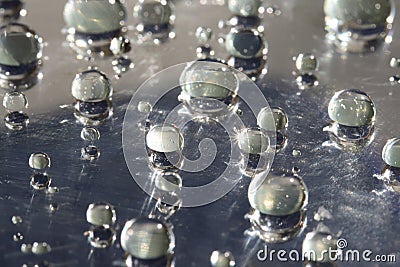 Water Drops on Waxed Glass Stock Photo