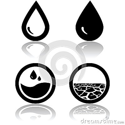 Water and drought Vector Illustration