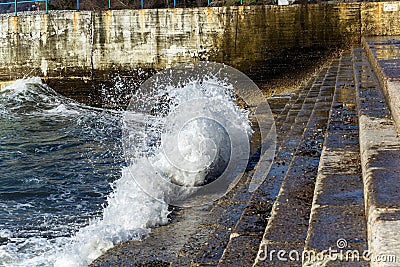 Water drowns the waterfron Stock Photo