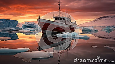 water dry dock icebergs Cartoon Illustration