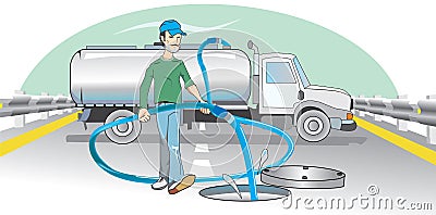 Water Dumping, illustration Vector Illustration