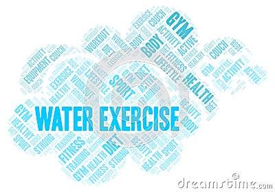 Water Exercise word cloud Stock Photo