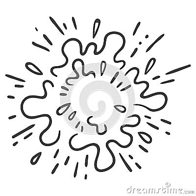 Water explosion or star burst doodle Cartoon Illustration