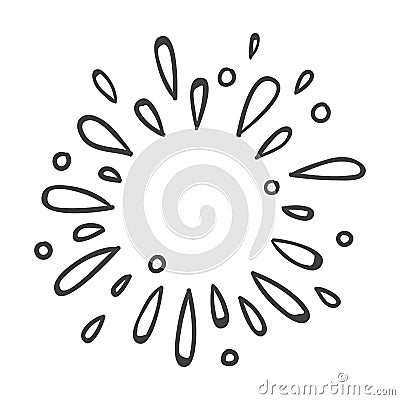 Water explosion or star burst doodle Cartoon Illustration