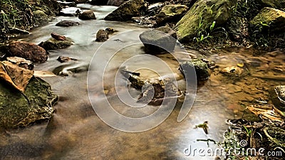 Water fall located in preserved jungle in Asia - Malaysia. Stock Photo