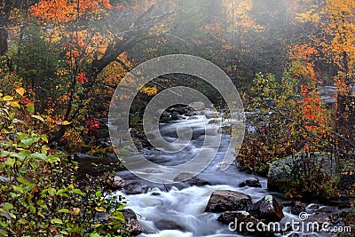 Water falls in rural Vermont in autumn time Stock Photo