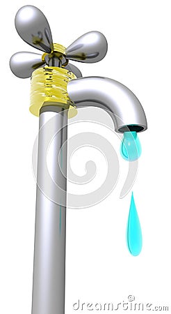 Water Faucet Cartoon Illustration