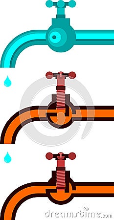 A water faucet construction Vector Illustration