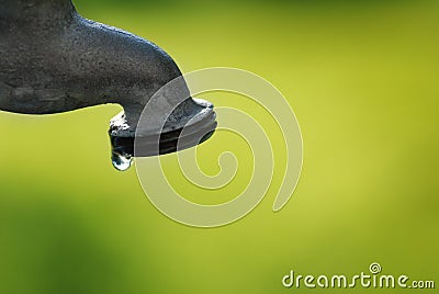 Water Faucet Dripping with a Leak Stock Photo