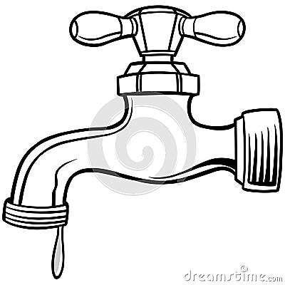 Water Faucet Illustration Vector Illustration