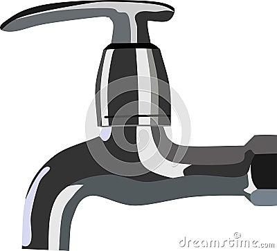 Water Faucet Metal Equipment Vector Vector Illustration